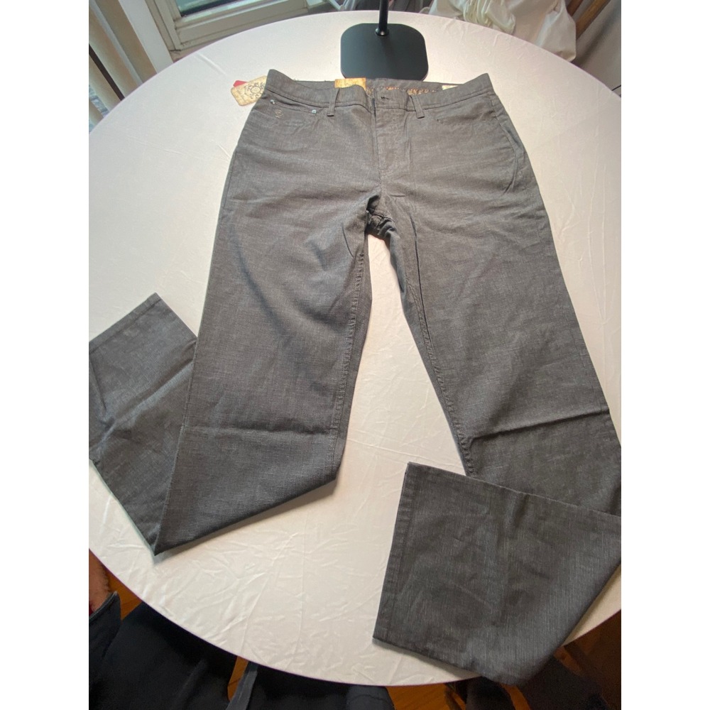 English Laundry Brixton Mens Pants 34x34 Med Grey Slim Leg Stretch Micro Check